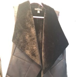 Alfani Black Sleeveless Suede Vest size large